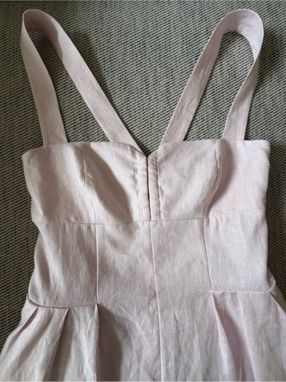 NEW Reformation Roma Midi Linen Dress Cherry Blossom Light Pink | US 0 UK 4 - Picture 13 of 15
